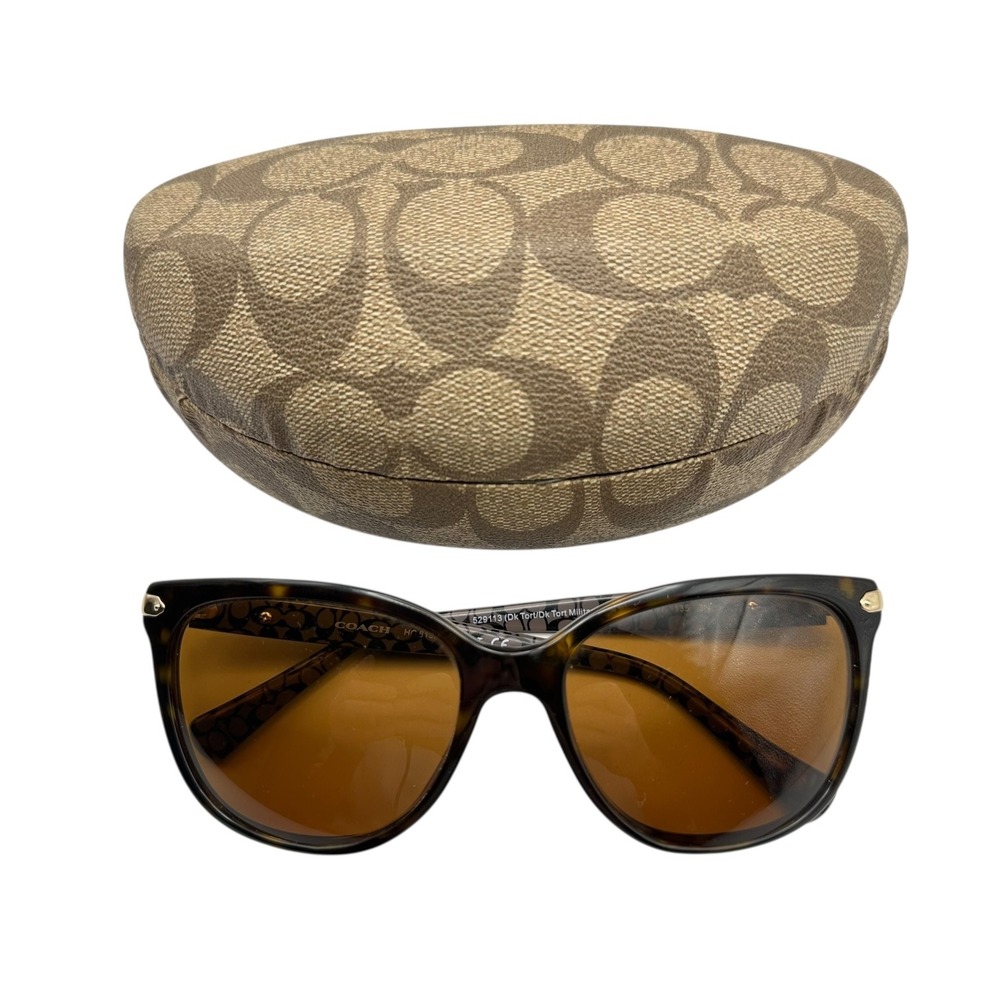 Coach Tortoiseshell Sunglasses with Brown Lenses and Signature Case